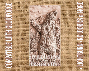 ROARING BEAR 3d illusion & laser-ready files 3DWave.us